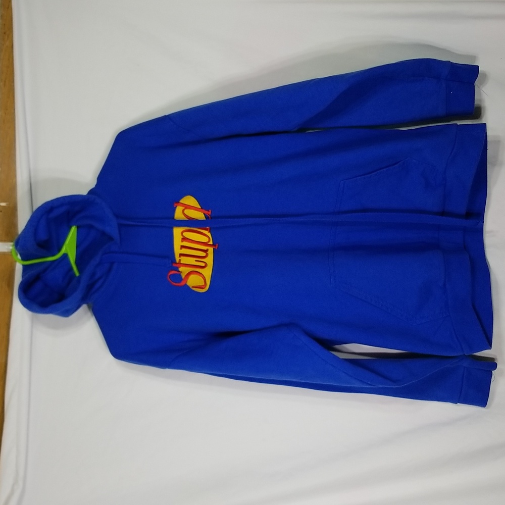 Minga London Blue Embroidered Stupid Hoodie Size S